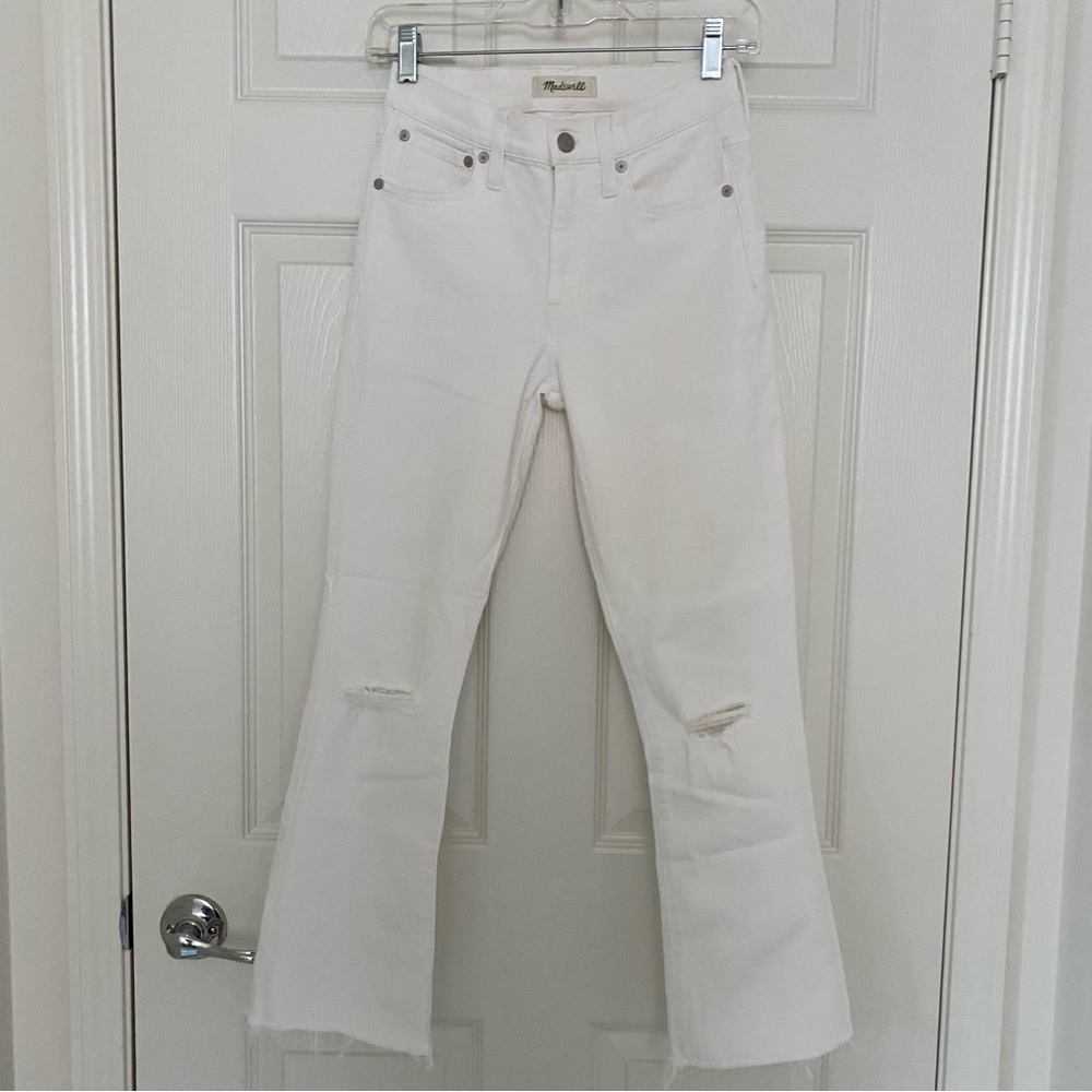 COPY - Madewell Cali Demi-Boot Jeans in White Distressed